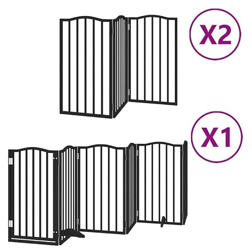 Eleganz 12-TLG. Hundetor mit Tür faltbar aus Pappelholz - Schwarzes Gitter für Garten & Terrasse - Sicher & langlebig für Hunde Eleganz 12-TLG. Hundetor mit Tür faltbar aus Pappelholz - Schwarzes Gitter für Garten & Terrasse - Sicher & langlebig für Hunde von Eleganz