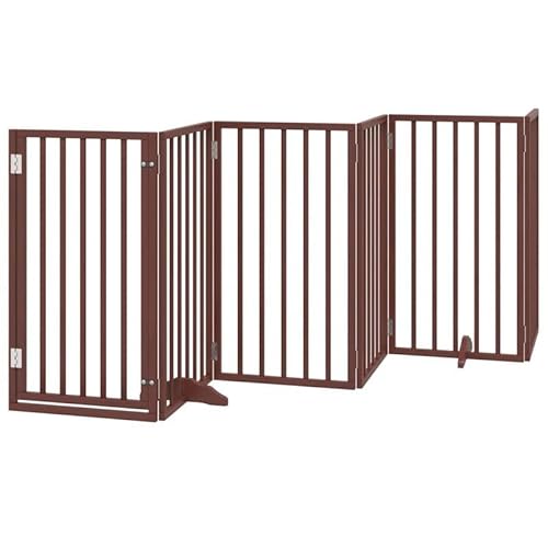 Eleganz 6-TLG. Hundetor mit Tür aus Pappelholz | faltbar & langlebig | für Garten & Terrasse | ideal für Hunde Aller Größen | braunes Design für natürlichen Look Eleganz 6-TLG. Hundetor mit Tür aus Pappelholz | faltbar & langlebig | für Garten & Terrasse | ideal für Hunde Aller Größen | braunes Design für natürlichen Look von Eleganz