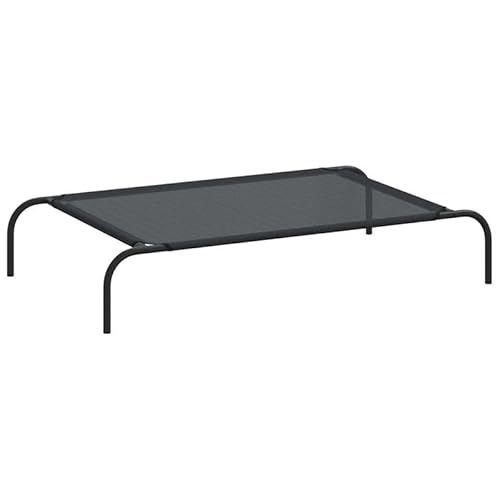 Eleganz Erhöhtes Hundebett Schwarz L Textilene - Atmungsaktives Hundebett für Hunde Aller Größen, Wasserdicht & Langlebig - Ideal für Innen- und Außenbereich von Eleganz
