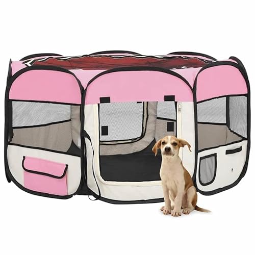 Eleganz Faltbarer Welpenlaufstall mit Tragetasche – 125x125x61 cm Rosa, Leicht & Stabil für Welpen, Hunde – Ideal für Unterwegs, Garten & Haus Eleganz Faltbarer Welpenlaufstall mit Tragetasche – 125x125x61 cm Rosa, Leicht & Stabil für Welpen, Hunde – Ideal für Unterwegs, Garten & Haus von Eleganz