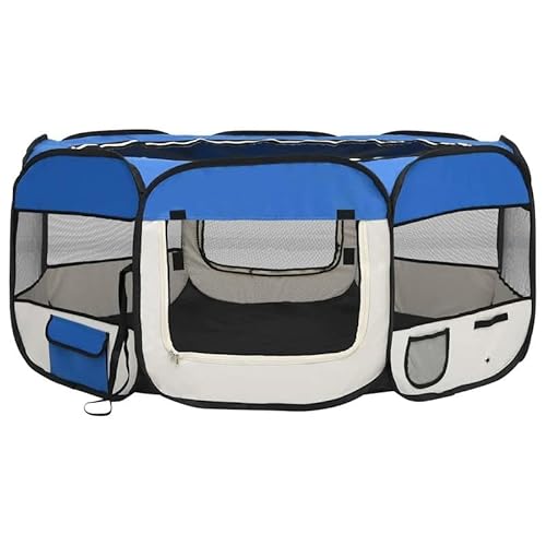 Eleganz Faltbarer Welpenlaufstall mit Tragetasche – 145x145x61 cm – Leicht & stabil für unterwegs – Ideal für Hundeerziehung & Reisen – Blau Eleganz Faltbarer Welpenlaufstall mit Tragetasche – 145x145x61 cm – Leicht & stabil für unterwegs – Ideal für Hundeerziehung & Reisen – Blau von Eleganz