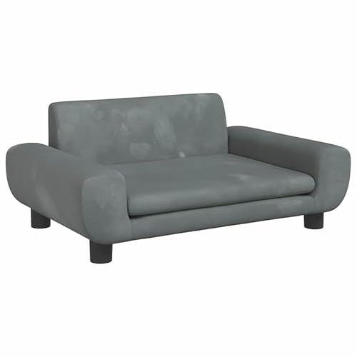 Eleganz Hundebett Dunkelgrau 70x45x33 cm - Samtweich & Atmungsaktiv für Hunde - Kuscheliges Hundesofa mit Hochwertigem Bezug für Wohnung & Haus - Leicht zu Reinigen von Eleganz