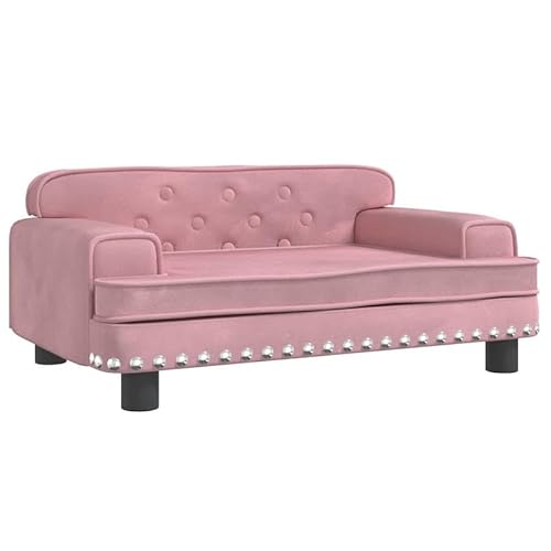 Eleganz Hundebett Rosa 70x45x30 cm Samt - Luxus Hundebett für Hunde Aller Größen, weiches Samtmaterial, waschbare Hundeorthopädische Matratze, perfekt für Wohnzimmer oder Schlafzimmer von Eleganz