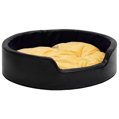 Eleganz Hundebett Schwarz-Gelb 99x89x21 cm - Plüsch & Kunstleder Hundesofa, extra weich & pflegeleicht für große Hunde, orthopädische Schlafunterlage für Gelenkentlastung Eleganz Hundebett Schwarz-Gelb 99x89x21 cm - Plüsch & Kunstleder Hundesofa, extra weich & pflegeleicht für große Hunde, orthopädische Schlafunterlage für Gelenkentlastung von Eleganz