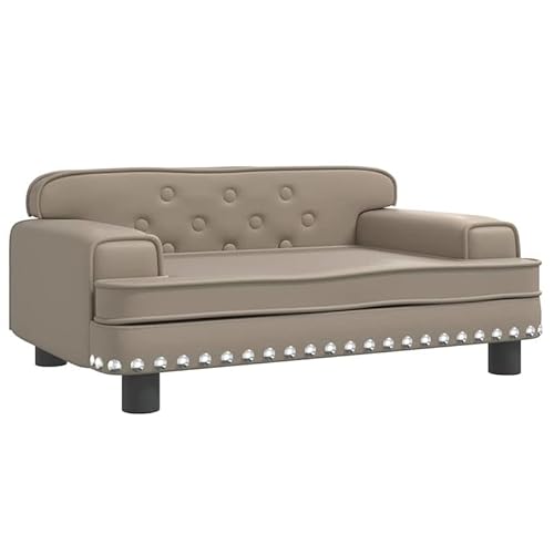 Eleganz Hundebett aus Kunstleder - Cappuccino-Braun 70x45x30 cm - Bequemes Hundebett für Hunde Aller Größen - Pflegeleicht & langlebig - Ideal für Wohnung & Haus von Eleganz