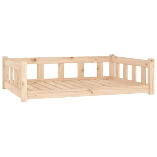 Eleganz Hundebett aus Massivholz Kiefer 105,5x75,5x28 cm | Langlebig & Stabil für große Hunde | Orthopädische Liegefläche für optimalen Schlafkomfort | Hundebedarf für Haus und Garten von Eleganz