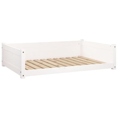Eleganz Hundebett aus Massivholz Kiefer 105,5x75,5x28 cm - Langlebiges & Natürliches Hundebett für Mittelgroße Hunde - Bequemer Schlafplatz für Wohnung oder Haus von Eleganz