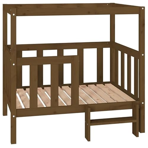 Eleganz Hundebett aus Massivholz Kiefer - Langlebiges & Stabiles Hundebett 105,5x83,5x100 cm für große Hunde - Bequemer Schlafplatz für Wohnung & Haus von Eleganz