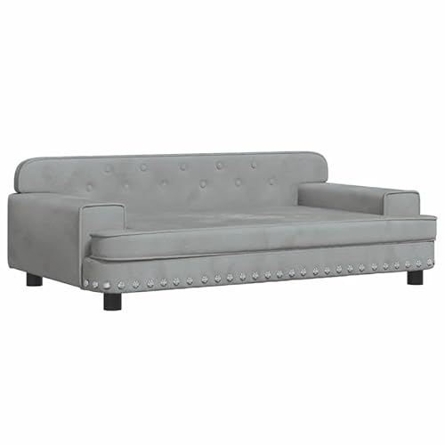 Eleganz Hundebett aus Samt 90x53x30 cm hellgrau - weiches Hundesofa für Hunde Aller Größen, orthopädische Schlafunterlage für Gelenkentlastung, waschbarer Bezug Eleganz Hundebett aus Samt 90x53x30 cm hellgrau - weiches Hundesofa für Hunde Aller Größen, orthopädische Schlafunterlage für Gelenkentlastung, waschbarer Bezug von Eleganz