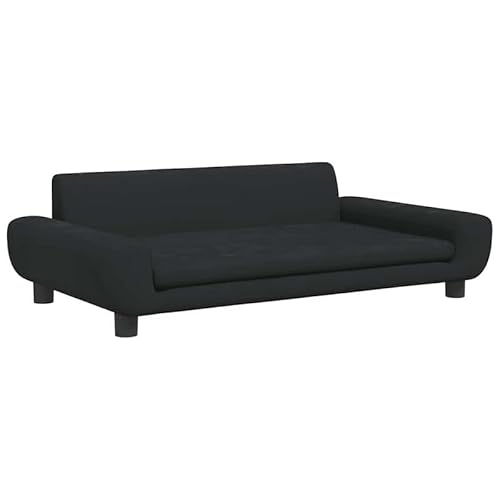 Eleganz Hundebett aus Samt Schwarz 100x54x33 cm - Luxus Hundekorb für Hunde Aller Größen, weich & langlebig - Perfekt für Wohnung, Haus oder Reisen von Eleganz