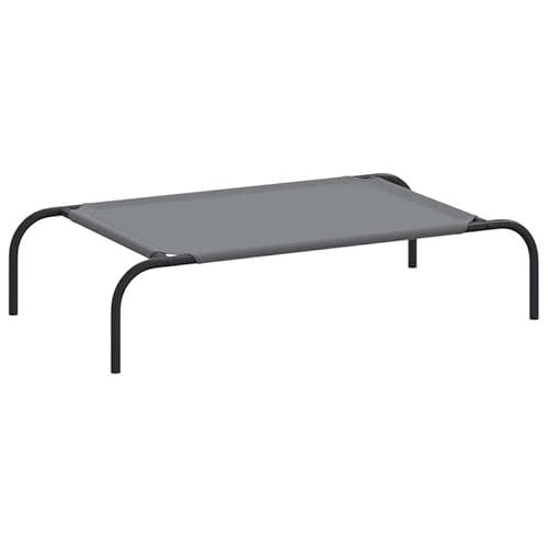 Eleganz Hundebett erhöht Grau 90x50x20 cm - Luxus Hundematte aus strapazierfähigem Oxford-Gewebe & pulverbeschichtetem Stahlrahmen - Komfortables orthopädisches Hundebett für große Hunde von Eleganz