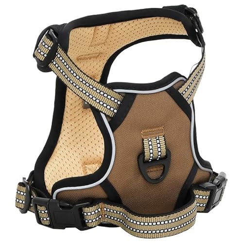 Eleganz Hundegeschirr Reflektierend & Verstellbar für Große Hunde (XL) – Atmungsaktives & Sicherheits-Hundegeschirr für Spaziergänge bei Dunkelheit – Braun von Eleganz