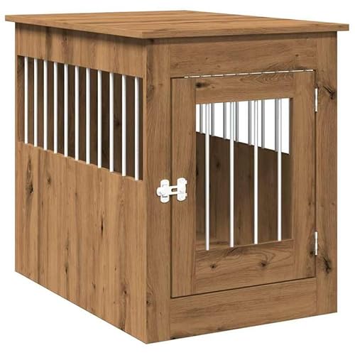 Eleganz Hundekäfig Artisan-Eiche 55x80x68 cm - Möbelstil Hundebett aus Holzwerkstoff für Wohnzimmer & Schlafzimmer, langlebig & pflegeleicht von Eleganz