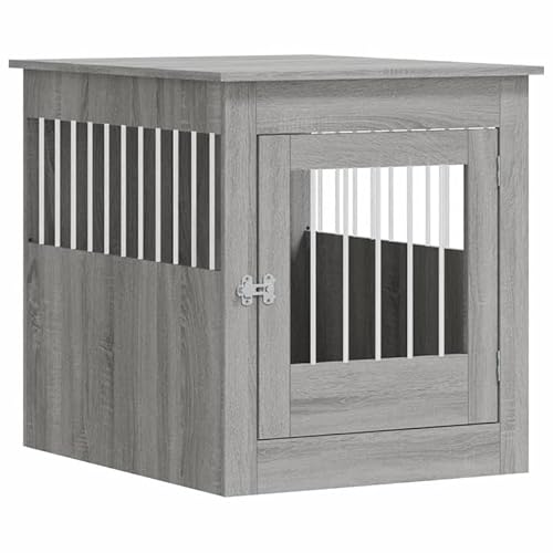 Eleganz Hundekäfig Grau Sonoma 64,5x80x71 cm - Möbelstil Hundebett aus Holzwerkstoff, langlebig & stilvoll für Wohnzimmer oder Schlafzimmer von Eleganz