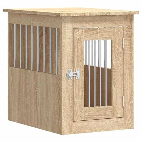 Eleganz Hundekäfig Möbelstil Sonoma-Eiche 45x62x59 cm - Stylischer Hundebetthaus aus Holzwerkstoff & Stahl, Robust & Langlebig für kleine Hunde - Perfekt für Wohnzimmer oder Schlafzimmer Eleganz Hundekäfig Möbelstil Sonoma-Eiche 45x62x59 cm - Stylischer Hundebetthaus aus Holzwerkstoff & Stahl, Robust & Langlebig für kleine Hunde - Perfekt für Wohnzimmer oder Schlafzimmer von Eleganz