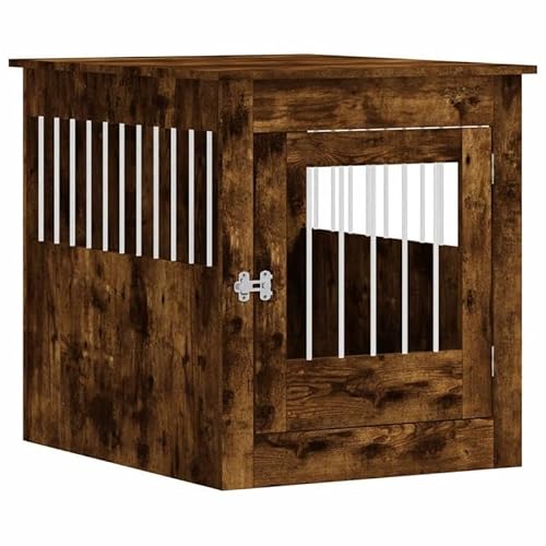 Eleganz Hundekäfig Räuchereiche 64,5x80x71cm - Möbelstil Hundebett für Wohnzimmer & Schlafzimmer, Langlebig & Stilvoll - Ideal für Hunde Aller Größen von Eleganz