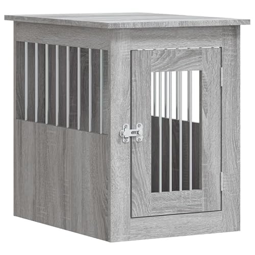 Eleganz Hundekäfig im Möbelstil Grau Sonoma 45x62x59 cm - Stilvoller Hundezwinger aus Holzwerkstoff & Stahl, Platzsparend & Langlebig - Perfekt für Wohnzimmer oder Balkon von Eleganz