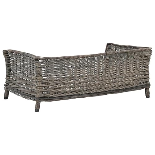 Eleganz Hundekorb aus Naturweide mit Kissen - Grau 90x54x35 cm - Langlebig & Atmungsaktiv für Hunde Aller Größen - Perfekt für Wohnzimmer oder Schlafzimmer Eleganz Hundekorb aus Naturweide mit Kissen - Grau 90x54x35 cm - Langlebig & Atmungsaktiv für Hunde Aller Größen - Perfekt für Wohnzimmer oder Schlafzimmer von Eleganz