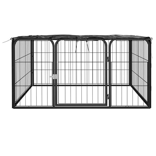 Eleganz Hundelaufstall 4-TLG. Schwarz 100x50cm aus Stahl Pulverbeschichtet | Robust & Langlebig für Innen/Außen | Ideal für Hunde Aller Größen | Sicherer Auslauf Eleganz Hundelaufstall 4-TLG. Schwarz 100x50cm aus Stahl Pulverbeschichtet | Robust & Langlebig für Innen/Außen | Ideal für Hunde Aller Größen | Sicherer Auslauf von Eleganz