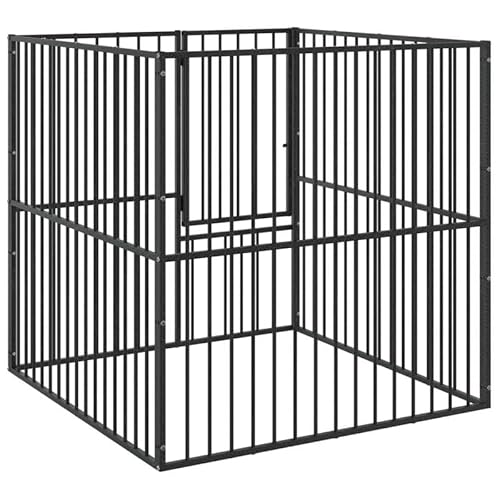 Eleganz Hundelaufstall 4-TLG. aus schwarz verzinktem Stahl - Robust & langlebig für sicheren Hundeauslauf - Ideal für Garten und Terrasse Eleganz Hundelaufstall 4-TLG. aus schwarz verzinktem Stahl - Robust & langlebig für sicheren Hundeauslauf - Ideal für Garten und Terrasse von Eleganz