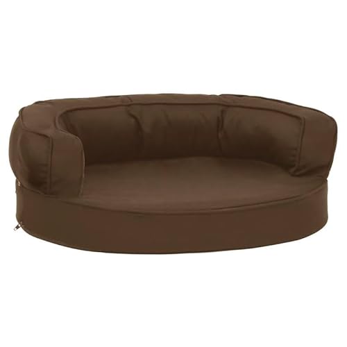 Eleganz Hundematratze 60x42 cm - Ergonomische Hundebett mit Leinenoptik in Braun - Bequemer Schlafplatz für Hunde - Ideal für Hundekörbe und Hundezubehör von Eleganz