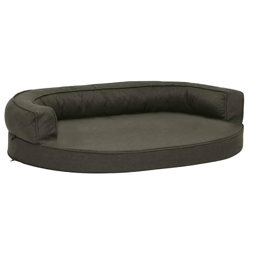 Eleganz Hundematratze 75x53cm - Ergonomische Hundebett mit Leinenoptik in Dunkelgrau - Bequemes Schlafplatz für Hunde - Ideal für Wohnung & Haus von Eleganz
