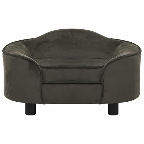 Eleganz Hundesofa Dunkelgrau 67x47x36 cm - Plüsch Hundebett für Hunde Aller Größen, weich & langlebig - Ideal für Wohnzimmer oder Schlafzimmer - Entspannender Komfort für Ihren Liebling von Eleganz