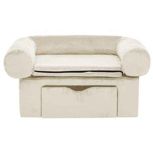 Eleganz Hundesofa mit Schublade - 75x50x38 cm Plüsch Hundebett für Hunde - Luxus Hundesofa mit Stauraum - Weiches Hundebett für Wohnzimmer oder Schlafzimmer Eleganz Hundesofa mit Schublade - 75x50x38 cm Plüsch Hundebett für Hunde - Luxus Hundesofa mit Stauraum - Weiches Hundebett für Wohnzimmer oder Schlafzimmer von Eleganz