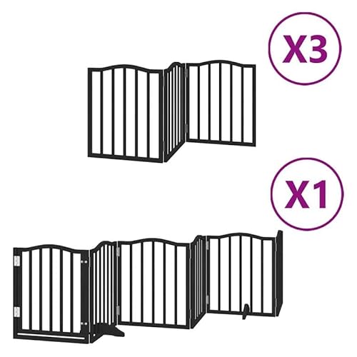 Eleganz Hundetor faltbar mit Tür - 750 cm Pappelholz - Schwarzes Gitter für Haus & Garten - Sicherheitszaun für Hunde - Stabil & langlebig Eleganz Hundetor faltbar mit Tür - 750 cm Pappelholz - Schwarzes Gitter für Haus & Garten - Sicherheitszaun für Hunde - Stabil & langlebig von Eleganz