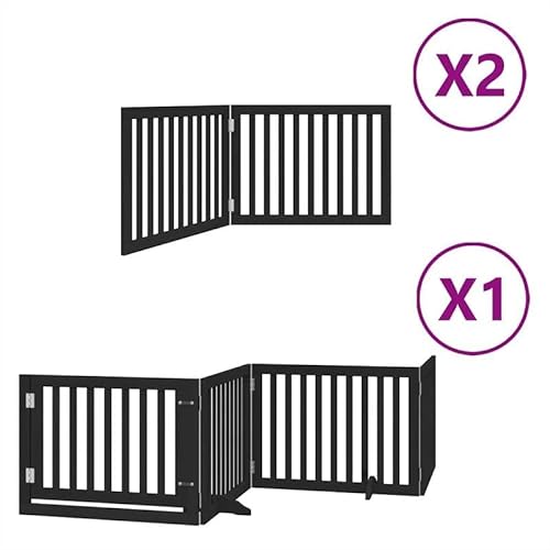 Eleganz Hundetor faltbar mit Tür aus Pappelholz | 8-TLG. Gartentor für Hunde | Schwarz, 640 cm | Langlebig & sicher | Ideal für Garten & Terrasse Eleganz Hundetor faltbar mit Tür aus Pappelholz | 8-TLG. Gartentor für Hunde | Schwarz, 640 cm | Langlebig & sicher | Ideal für Garten & Terrasse von Eleganz