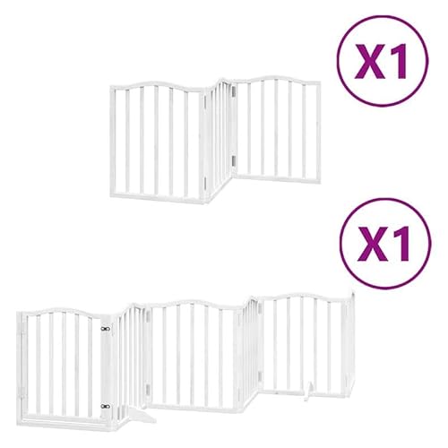 Eleganz Hundetor mit Tür 9-TLG. faltbar aus Pappelholz - Weiß 450 cm - Sicherheitszaun für Hunde im Garten - Langlebig & stabil Eleganz Hundetor mit Tür 9-TLG. faltbar aus Pappelholz - Weiß 450 cm - Sicherheitszaun für Hunde im Garten - Langlebig & stabil von Eleganz