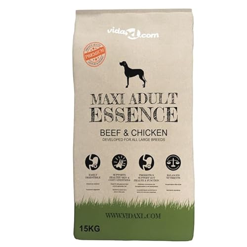 Eleganz Trockenfutter für Hunde - Maxi Adult Essence Beef & Chicken - 2 x 15 kg Sack - Hochwertiges Hundefutter für große Rassen - Proteinreich & Ausgewogen Eleganz Trockenfutter für Hunde - Maxi Adult Essence Beef & Chicken - 2 x 15 kg Sack - Hochwertiges Hundefutter für große Rassen - Proteinreich & Ausgewogen von Eleganz