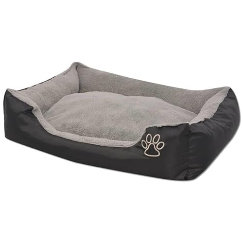 Eleganz XXL Hundebett mit gepolstertem Kissen - Extra großes Hundebett für große Hunde - Schwarz, weich & langlebig - Optimale Unterstützung für Gelenke - Ideal für Wohnung, Haus & Garten von Eleganz