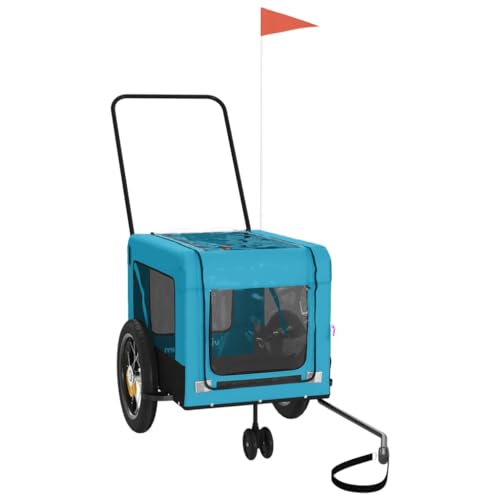 Fahrradanhänger für Hunde - Blau & Schwarz aus Oxford-Gewebe & Eisen - Leicht & Langlebig für sichere Ausflüge mit Ihrem Hund Fahrradanhänger für Hunde - Blau & Schwarz aus Oxford-Gewebe & Eisen - Leicht & Langlebig für sichere Ausflüge mit Ihrem Hund von Eleganz