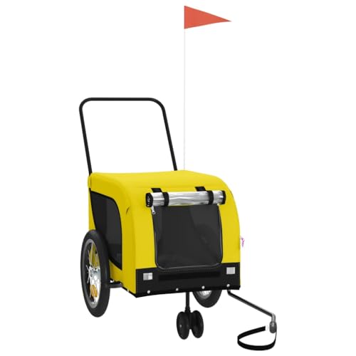 Fahrradanhänger für Hunde - Gelb & Schwarz aus Oxford-Gewebe & Eisen - Leicht & Robust für Outdoor-Abenteuer - Ideal für Radtouren & Spaziergänge Fahrradanhänger für Hunde - Gelb & Schwarz aus Oxford-Gewebe & Eisen - Leicht & Robust für Outdoor-Abenteuer - Ideal für Radtouren & Spaziergänge von Eleganz