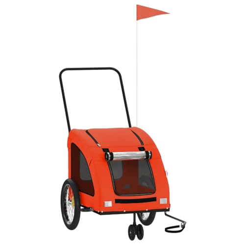 Fahrradanhänger für Hunde - Orange & Grau - Oxford-Gewebe & Eisen - Robust & Leicht - Ideal für Radtouren & Outdoor-Abenteuer Fahrradanhänger für Hunde - Orange & Grau - Oxford-Gewebe & Eisen - Robust & Leicht - Ideal für Radtouren & Outdoor-Abenteuer von Eleganz