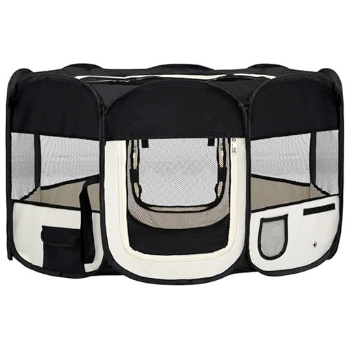 Faltbarer Welpenlaufstall mit Tragetasche – Schwarz 145x145x61 cm – Ideal für Welpen & kleine Hunde – Leicht zu transportieren & platzsparend – Perfekt für Reisen & zu Hause Faltbarer Welpenlaufstall mit Tragetasche – Schwarz 145x145x61 cm – Ideal für Welpen & kleine Hunde – Leicht zu transportieren & platzsparend – Perfekt für Reisen & zu Hause von Eleganz