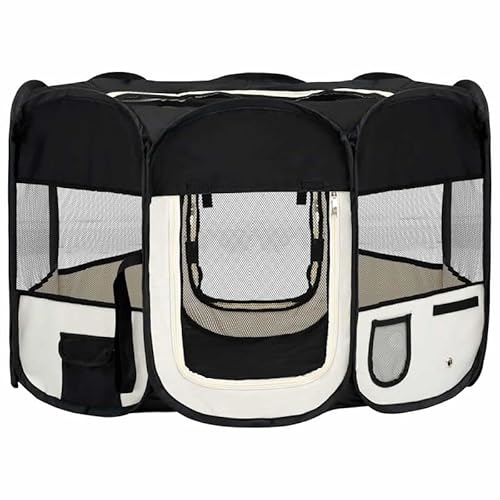 Faltbarer Welpenlaufstall mit Tragetasche – Schwarzer Hundepferch 110x110x58 cm für Welpen & kleine Hunde – Leicht, stabil & platzsparend – Ideal für Garten, Reisen & zu Hause Faltbarer Welpenlaufstall mit Tragetasche – Schwarzer Hundepferch 110x110x58 cm für Welpen & kleine Hunde – Leicht, stabil & platzsparend – Ideal für Garten, Reisen & zu Hause von Eleganz