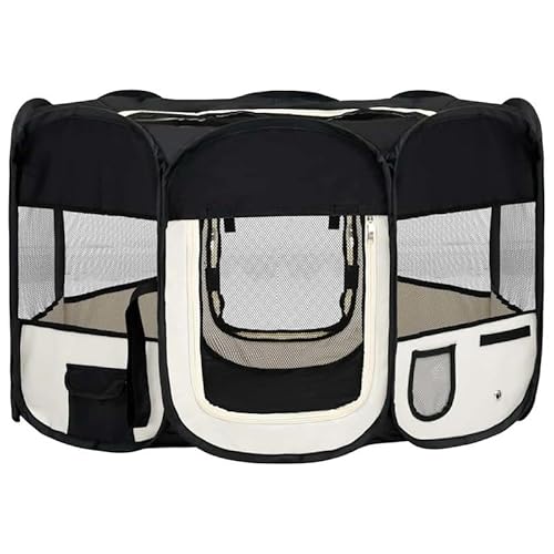 Faltbarer Welpenlaufstall mit Tragetasche – Schwarzer Hundepferch 125x125x61 cm für Welpen & kleine Hunde – Leicht, stabil & platzsparend für Garten, Wohnung & Reise Faltbarer Welpenlaufstall mit Tragetasche – Schwarzer Hundepferch 125x125x61 cm für Welpen & kleine Hunde – Leicht, stabil & platzsparend für Garten, Wohnung & Reise von Eleganz
