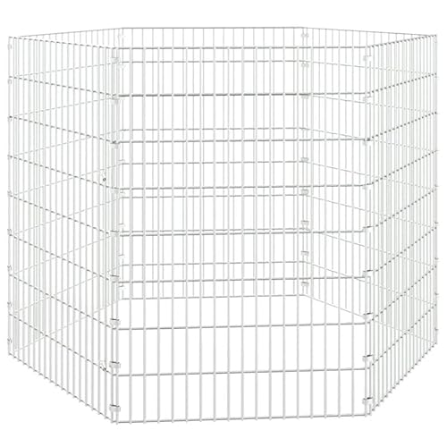 Freilaufgehege 6-teilig 54x80 cm für Kleintiere aus verzinktem Eisen - Langlebiges & Sicherer Auslauf für Kaninchen, Meerschweinchen & Co - Ideal für Garten & Balkon von Eleganz