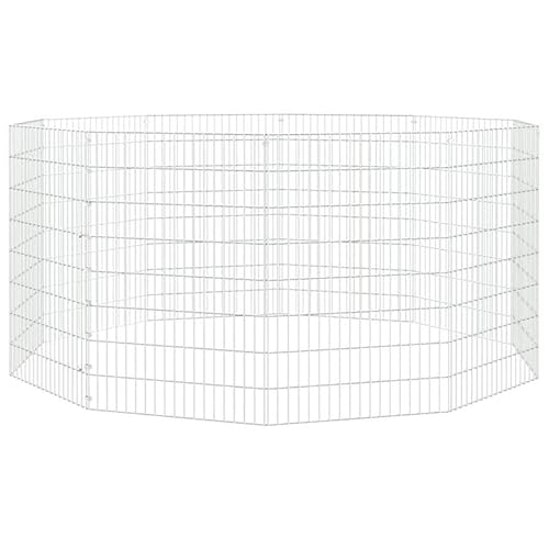 Freilaufgehege für Kleintiere 10-teilig 54x80 cm aus verzinktem Eisen - Robustes & langlebiges Auslaufgitter für Kaninchen, Meerschweinchen & Co. - Ideales Gehege für Garten, Terrasse & Balkon von Eleganz