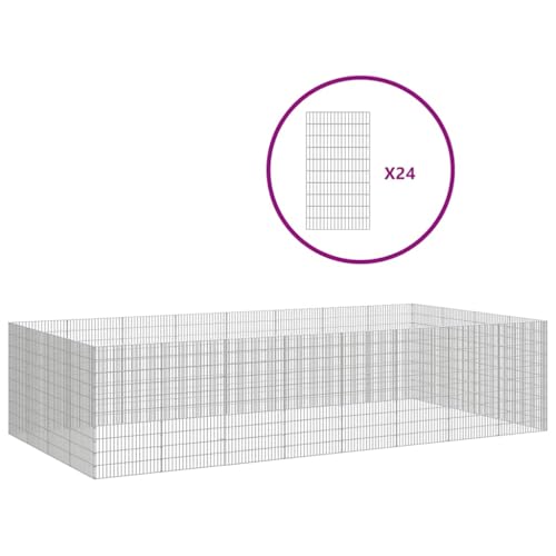 Freilaufgehege für Kleintiere 54x100 cm aus verzinktem Eisen - 24-teilig, robust & langlebig für Garten und Terrasse, sichere Auslaufzone für Kaninchen und Meerschweinchen Freilaufgehege für Kleintiere 54x100 cm aus verzinktem Eisen - 24-teilig, robust & langlebig für Garten und Terrasse, sichere Auslaufzone für Kaninchen und Meerschweinchen von Eleganz