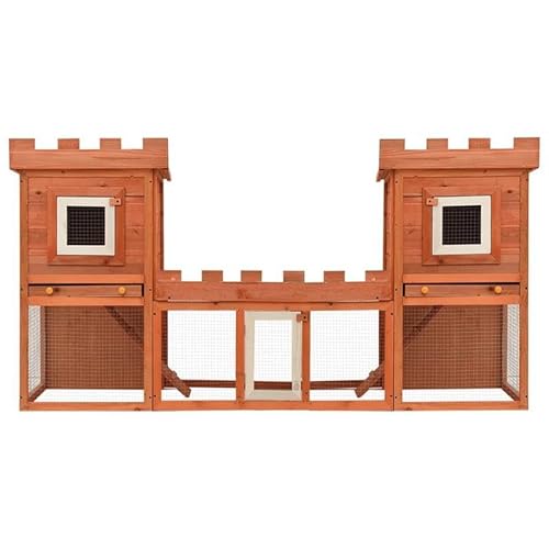 Großer Kaninchenstall Doppelhaus - XL Kleintierkäfig für Außen & Innen mit Auslauf, Robust & Wetterfest - Ideal für Kaninchen, Meerschweinchen & Nagetiere von Eleganz