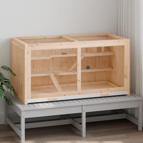 Hamsterkäfig aus Massivholz Tanne 89,5x45x45 cm - Großer Lebensraum für Kleintiere, Langlebig & Natürlich - Ideal für Hamster & Nager Hamsterkäfig aus Massivholz Tanne 89,5x45x45 cm - Großer Lebensraum für Kleintiere, Langlebig & Natürlich - Ideal für Hamster & Nager von Eleganz
