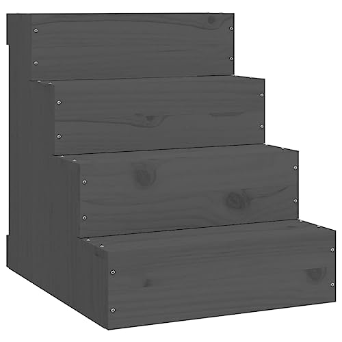 Haustiertreppe aus Massivholz Kiefer - Stabile Katzentreppe für Bett & Sofa, Grau 40x49x47 cm - Ideal für ältere Haustiere & kleine Hunde Haustiertreppe aus Massivholz Kiefer - Stabile Katzentreppe für Bett & Sofa, Grau 40x49x47 cm - Ideal für ältere Haustiere & kleine Hunde von Eleganz
