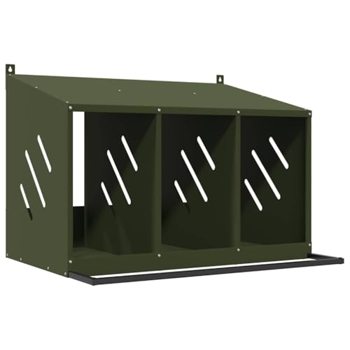 Hühner-Nistkasten aus Metall mit 3 Fächern in Olivgrün - Robustes & wetterfestes Gehege für Kleintiere - Ideal für Hühner, Vögel & kleine Haustiere Hühner-Nistkasten aus Metall mit 3 Fächern in Olivgrün - Robustes & wetterfestes Gehege für Kleintiere - Ideal für Hühner, Vögel & kleine Haustiere von Eleganz