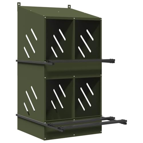 Hühner-Nistkasten aus Metall mit 4 Fächern in Olivgrün – Robustes & Wetterfestes Nest für Kleintiere – Ideal für Geflügel & Vögel im Garten oder Gehege Hühner-Nistkasten aus Metall mit 4 Fächern in Olivgrün – Robustes & Wetterfestes Nest für Kleintiere – Ideal für Geflügel & Vögel im Garten oder Gehege von Eleganz