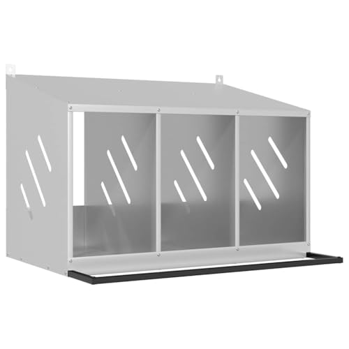 Hühner-Nistkasten aus verzinktem Metall mit 3 Fächern - Robust & Witterungsbeständig für Kleintiergehege - Ideal für Hühner & Vögel Hühner-Nistkasten aus verzinktem Metall mit 3 Fächern - Robust & Witterungsbeständig für Kleintiergehege - Ideal für Hühner & Vögel von Eleganz