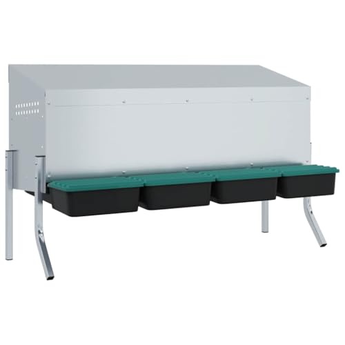 Hühner-Nistkasten aus verzinktem Stahl mit 4 Fächern & Beinen – Langlebiger Brutkasten für Kleintiere, ideal für Gehege & Lebensräume von Eleganz