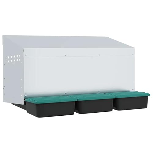 Hühner-Nistkasten aus verzinktem Stahl & Polypropylen - 3-Fach Gehege für Kleintiere, wetterfest & langlebig - Ideal für Hühnerstall & Freigehege von Eleganz